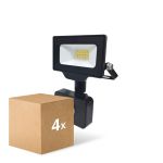 Confezione Multipack 4x Noxion Proiettore LED Beamy G3 10W 1100lm 100D - 840 Bianco Freddo | IP65 - Sensore di Movimento e Luce - Simmetrico