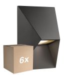 Confezione Multipack 6x Nordlux Pontio Luce Da Parete Aluminium Nero | IP54 - Adatto Per 1x GU10