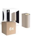 Confezione Multipack 6x D'Lite Luce Da Parete Vossem Beige Up & Down | Adatto per 2x GU10 