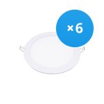 Confezione Multipack 6x Downlight LED UltraSlim 15W 1200lm 110D - 840 Bianco Freddo | 190mm - Ritaglio 175mm