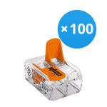 Confezione Multipack 100x Wago 221-412 Connettore Compatto | 2 Filo Connessione - Morsetto per cavi