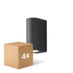 Confezione Multipack 4x D'Lite Luce Da Parete Vossem Aluminium Nero | Adatto per 2x GU10