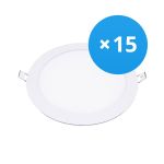 Confezione Multipack 15x Downlight LED UltraSlim 15W 1200lm 110D - 840 Bianco Freddo | 190mm - Ritaglio 175mm