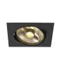 SLV New Tria 1 Faretti Aluminium Nero Piazza | Ritaglio 150mm - Adatto per 1x GU10 (AR111) 