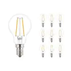 Confezione Multipack 10x Philips Corepro LEDluster E14 Sferica Filamento Chiara 2W 250lm - 827 Bianco Molto Caldo | Sostitutiva 25W