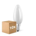 Confezione Multipack 10x Ledvance Classic LED E14 Candela Filamento Ghiaccio 4.8W 470lm - 827 Bianco Molto Caldo | Dimmerabile - Sostitutiva 40W