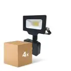 Confezione Multipack 4x Noxion Proiettore LED Beamy G3 10W 1100lm 100D - 840 Bianco Freddo | IP65 - Sensore di Movimento e Luce - Simmetrico