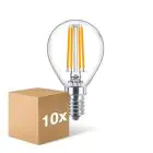 Confezione Multipack 10x Philips Corepro LED Lustre E14 Sferica Filamento Chiara 6.5W 806lm - 827 Bianco Molto Caldo | Sostitutiva 60W