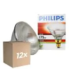 Confezione Multipack 12x Philips PAR38 IR 175W E27 230V Chiara