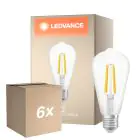 Confezione Multipack 6x Ledvance Filamento LED E27 Pera Chiara 3.8W 806lm - 830 Luce Calda | Sostitua 60W