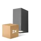 Pacco doppio D'Lite Luce Da Parete Vrebos Aluminium Nero | Adatto per 2x GU10
