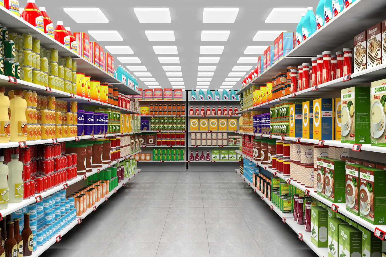 supermarket with DALI LED panels